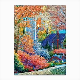 Sandy Springs, City Us  Pointillism Canvas Print