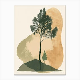 Cypress Tree Minimal Japandi Illustration 3 Canvas Print