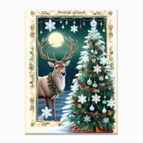 William Morris Christmas Deer 1 Canvas Print