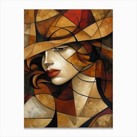 Abstract Of A Woman In A Hat Canvas Print