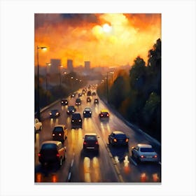 Sunset On The Freeway Canvas Print