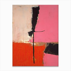 Pink And Black Abstract Painting 3 Canvas Print