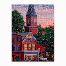 Denton, City Us  Pointillism Canvas Print