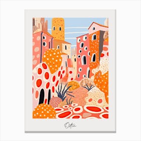 Poster Of Ostia, Italy, Illustration In The Style Of Pop Art 1 Canvas Print