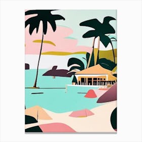Koh Mak Thailand Muted Pastel Tropical Destination Canvas Print