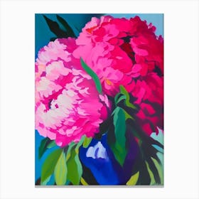 Shirley Temple Peonies Colourful Painting Canvas Print
