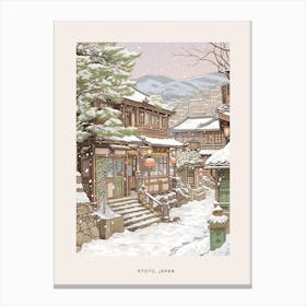 Vintage Winter Poster Kyoto Japan 3 Canvas Print