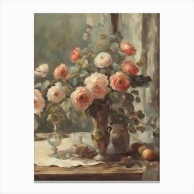 Roses In A Vase Canvas Print