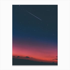 Shooting Star In A Red Sky Canvas Print