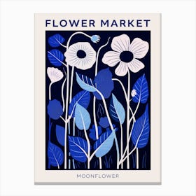 Blue Flower Market Poster Moonflower Market Poster 1 Canvas Print