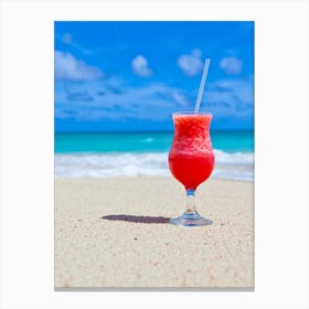 Tropical Drink On The Beach Canvas Print