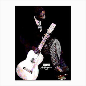 Lonnie Johnson American Blues and Jazz Musician Legend in Colorful Digital Painting Canvas Print