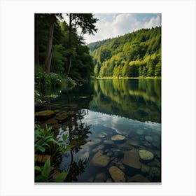 Lake In A Forest Canvas Print