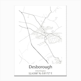 Desborough,United Kingdom Minimalist Map Canvas Print