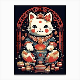 Maneki Neko Lucky Cat Japanese 7 Canvas Print