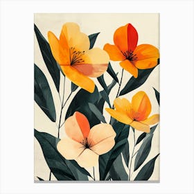 Orange And Yellow Flowers Canvas Print