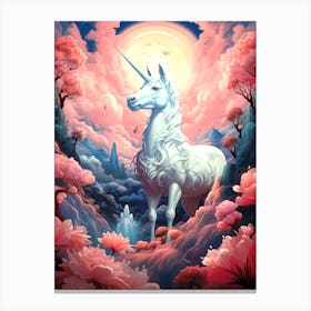 Unicorn In The Forest Canvas Print