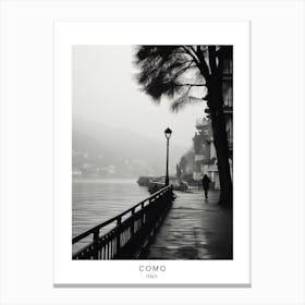 Poster Of Como, Italy, Black And White Analogue Photography 2 Canvas Print