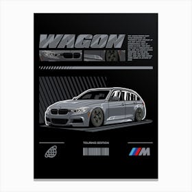 Bmw F31 Wagon Grey Canvas Print