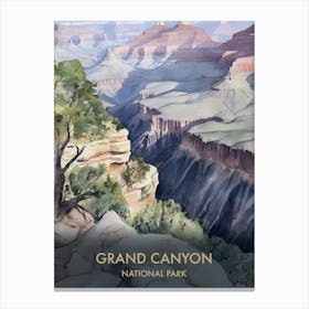 Grand Canyon National Park Watercolour 3 Canvas Print
