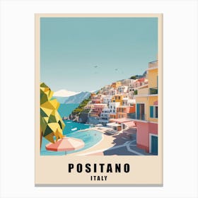 Summer In Positano Low Poly (26) Canvas Print