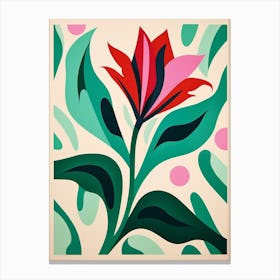 Cut Out Style Flower Art Gloriosa Lily 1 Canvas Print