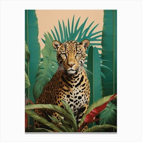 Leopard 9 Tropical Animal Portrait Canvas Print