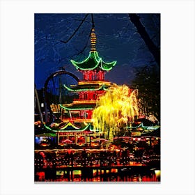 Chinese Pagoda At Tivoli Park Canvas Print