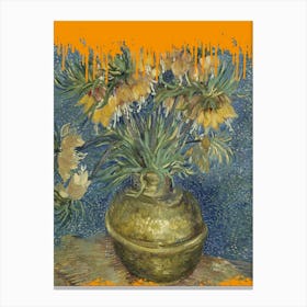 Orange Splash Collage Van Gogh Canvas Print