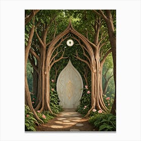 Fairy Door In The Forest Canvas Print