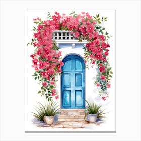 Athens, Greece   Mediterranean Doors Watercolour Painting 1 Canvas Print