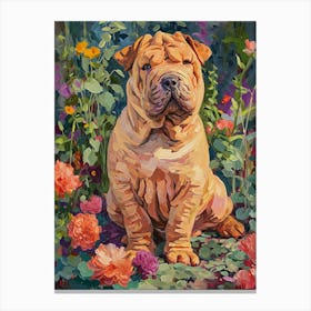 Chinese Shar Pei Acrylic Painting 6 Canvas Print