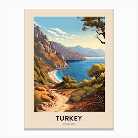Lycian Way Turkey 2 Vintage Hiking Travel Poster Canvas Print