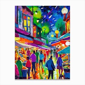 Market At Night 1 Canvas Print