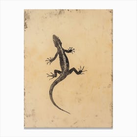 Minimalist Lizard Block Print 1 Canvas Print