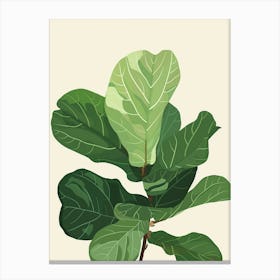 Fiddle Leaf Fig Plant Minimalist Illustration 4 Canvas Print