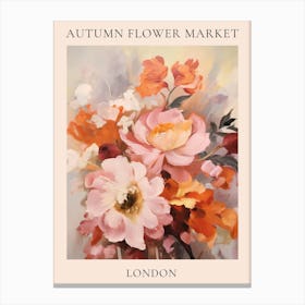 Autumn Flower Market Poster London Canvas Print