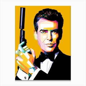 Pierce Brosnan in wpap Canvas Print