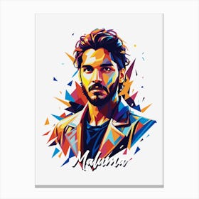 Maluma 02 Portrait Music Icon Style WPAP Pop Art Canvas Print