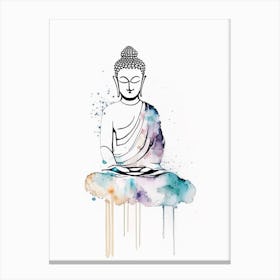 Buddha Symbol Minimal Watercolour Canvas Print