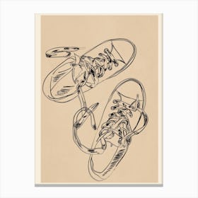 Retro Sneakers Drawing 2 Canvas Print
