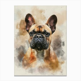 French Bulldog Watercolor Painting 3 Canvas Print