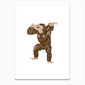 Monkey With Magnifying Glass, Fun Safari Animal Print, Portrait Canvas Print