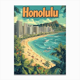 Honolulu - Urban Hawaii Beach Canvas Print