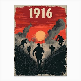 Aihrgdesign A Vintage Poster Depicting A Dramatic World War I 2a59a4c6 8b56 461f A42c 7d36e39b97aa 1 Canvas Print