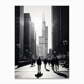 Chicago, Black And White Analogue Photograph 2 Canvas Print