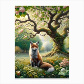 Fox In Spring Canvas Print