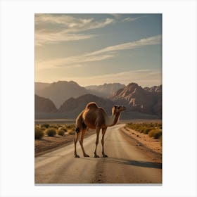 Camel In The Desert 37 Canvas Print