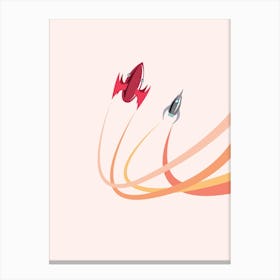 Space Spaceship Spacecraft Launching Wallpaper Rocket Drawing Canvas Print