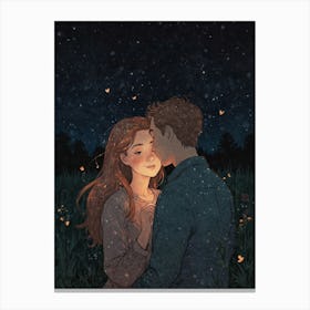 Kissing Under The Stars Canvas Print